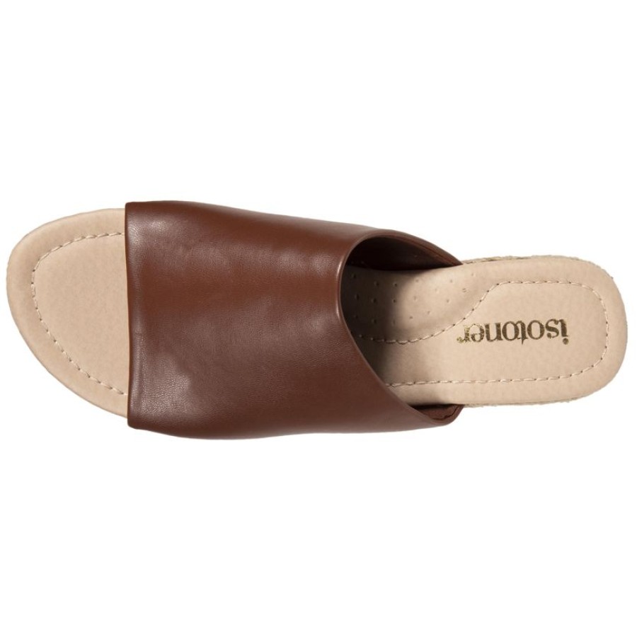 Femme Isotoner | Mules Femme Talon Bandeau Cognac