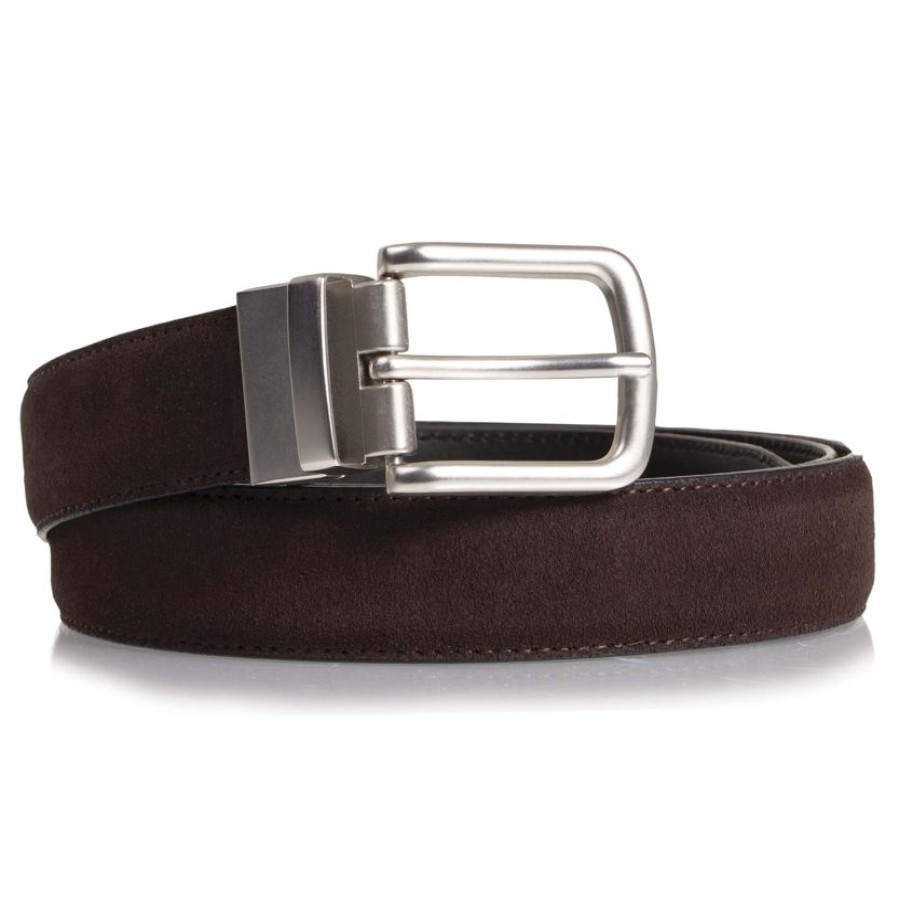 Homme Isotoner | Ceinture Homme 2 En 1 Marron