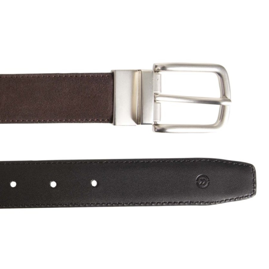 Homme Isotoner | Ceinture Homme 2 En 1 Marron