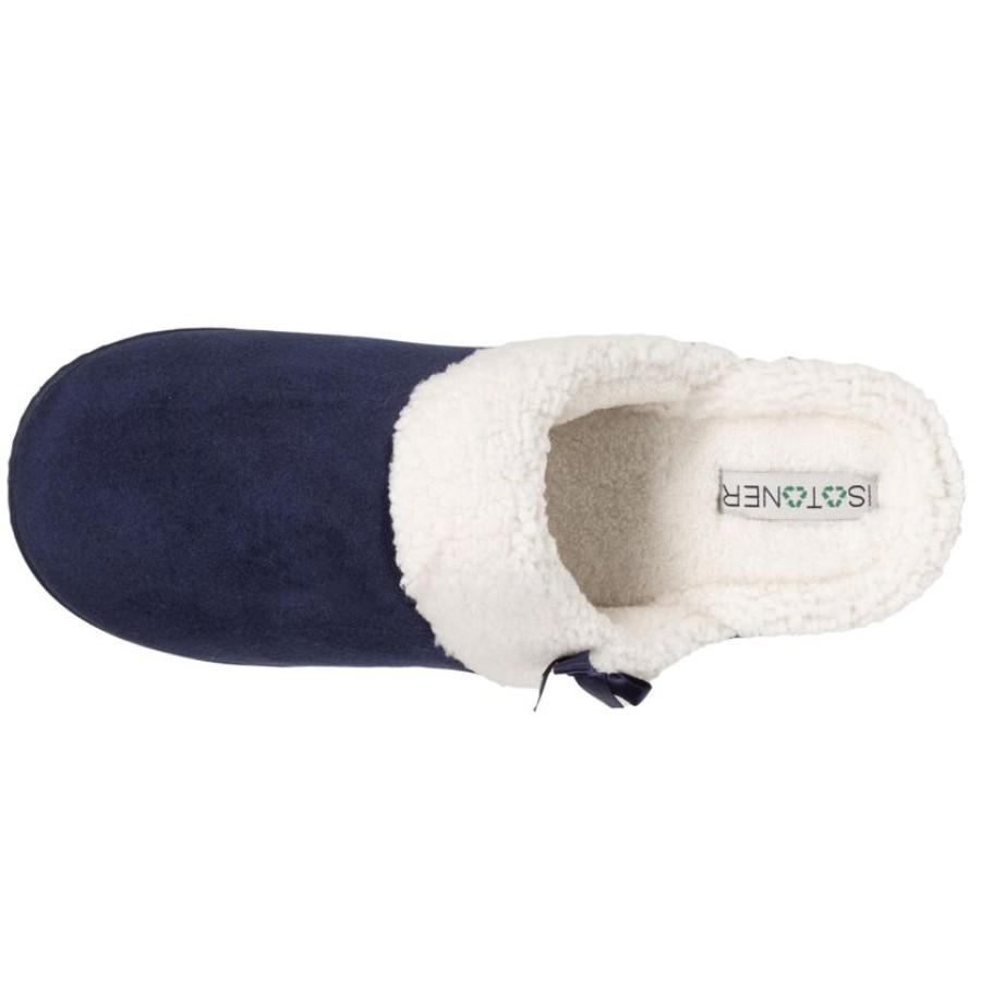 Femme Isotoner | Chaussons Mules Recyclees Femme Marine