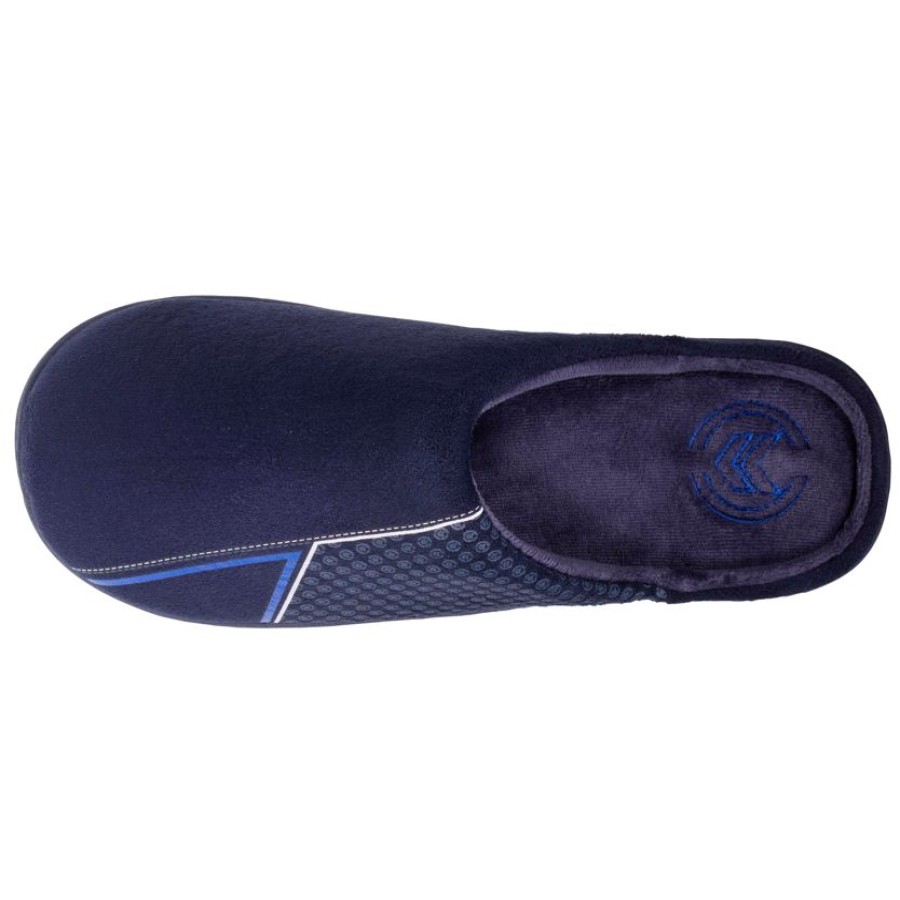 Homme Isotoner | Chaussons Mules Homme Chevrons Marine