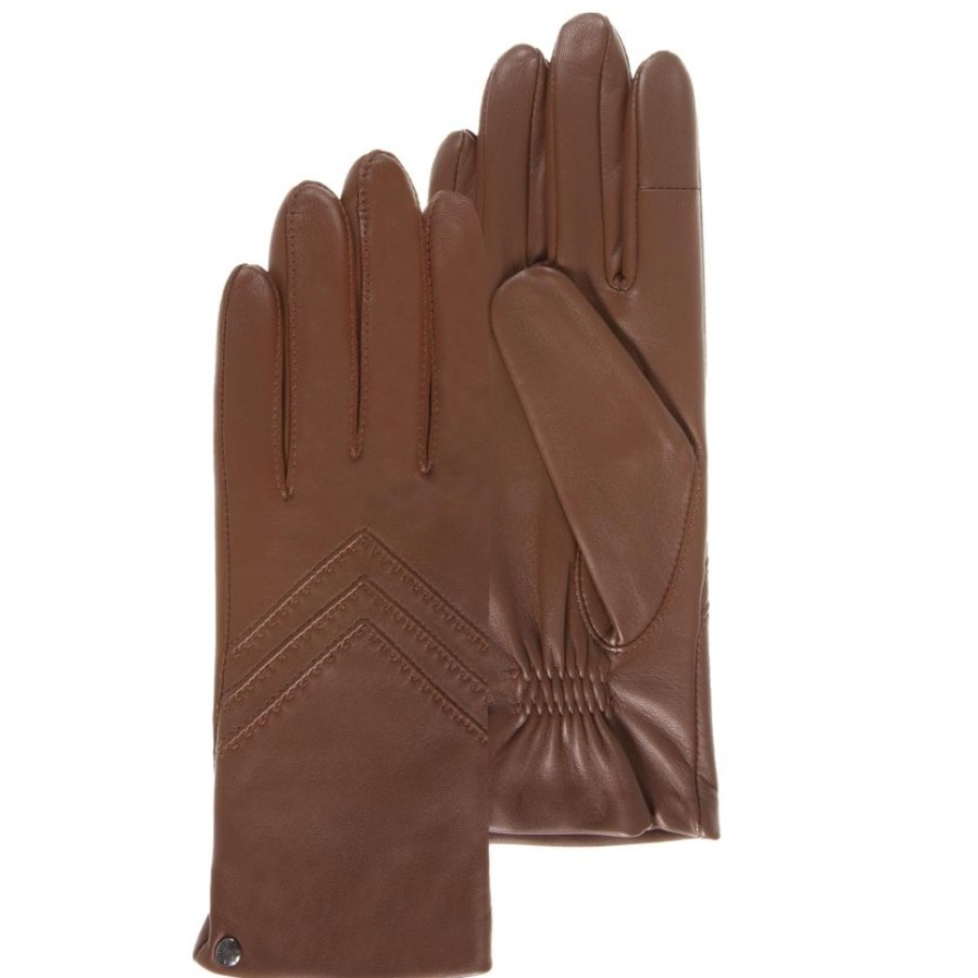 Femme Isotoner | Gants Femme Cuir Chevrons Cognac