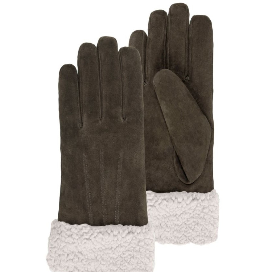 Femme Isotoner | Gants Femme Chocolat En Cuir