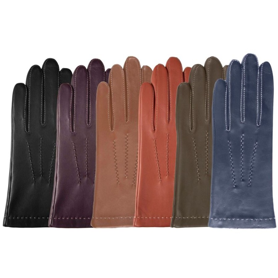 Femme Isotoner | Gants Femme 3 Baguettes Cuir Marine