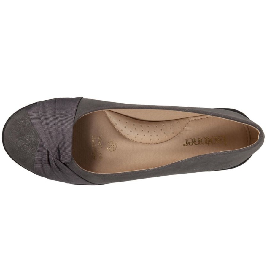 Femme Isotoner | Ballerines Femme Effet Drape Gris