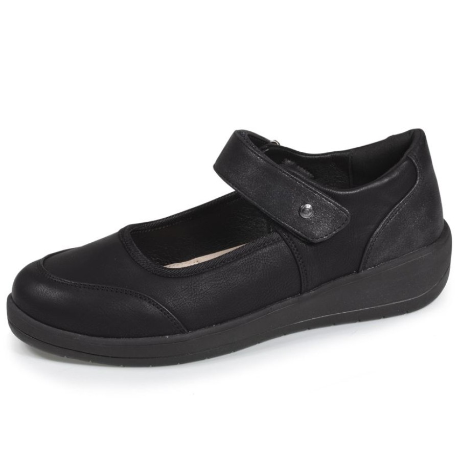 Femme Isotoner | Ballerines Femme Confort Plus Babies Noir