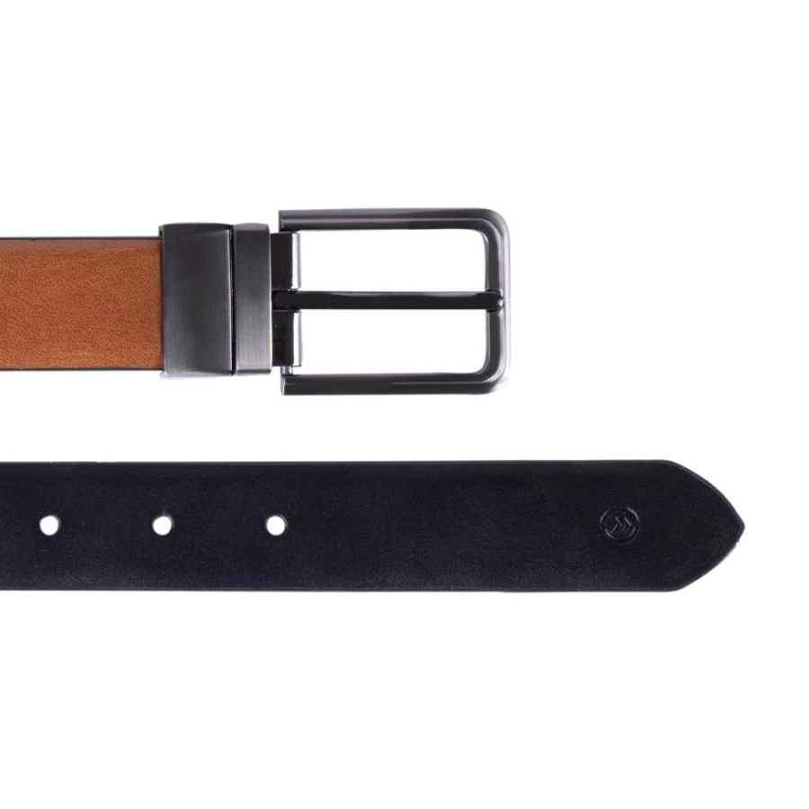 Homme Isotoner | Ceinture 2 En 1 Reversible Cognac