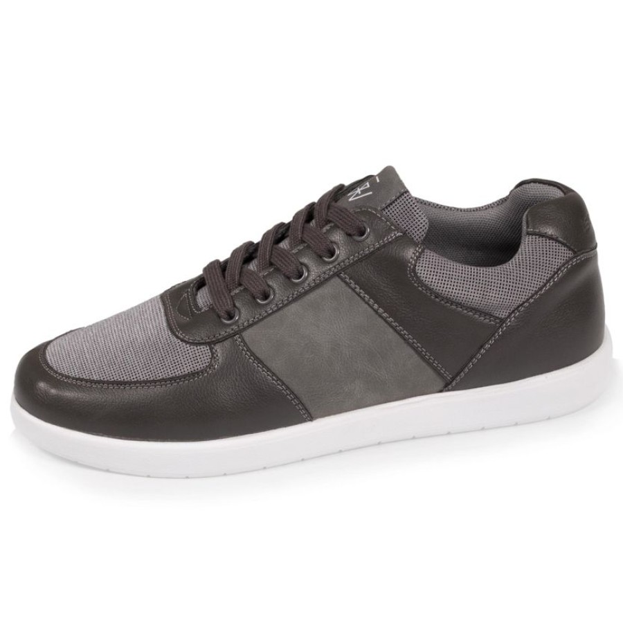 Homme Isotoner | Baskets Confort Homme Mix-Matieres Gris