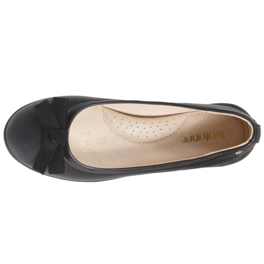 Femme Isotoner | Ballerines Femme Noeud Noir