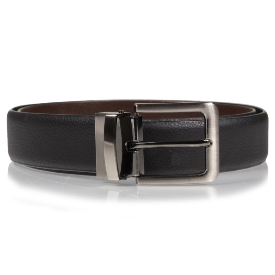 Homme Isotoner | Ceinture Homme 2 En 1 Graine Marron