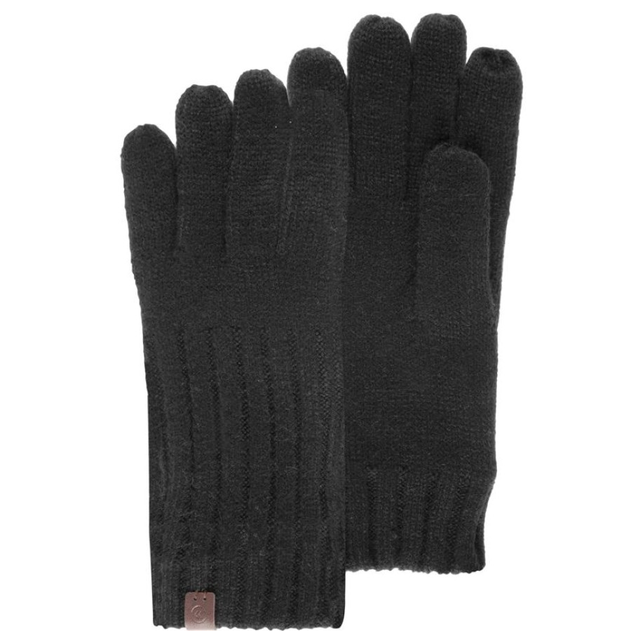 Homme Isotoner | Gants Homme Maille Cotelee Noir