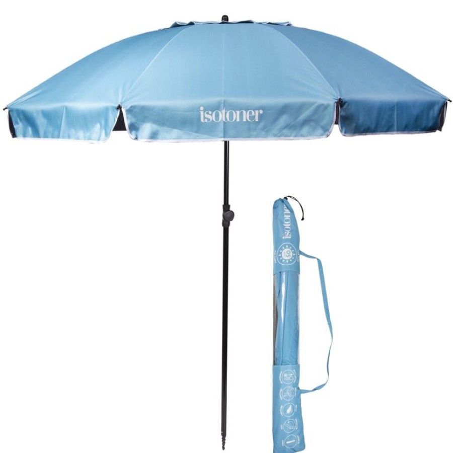 Homme Isotoner | Parasol De Plage Turquoise/Blanc