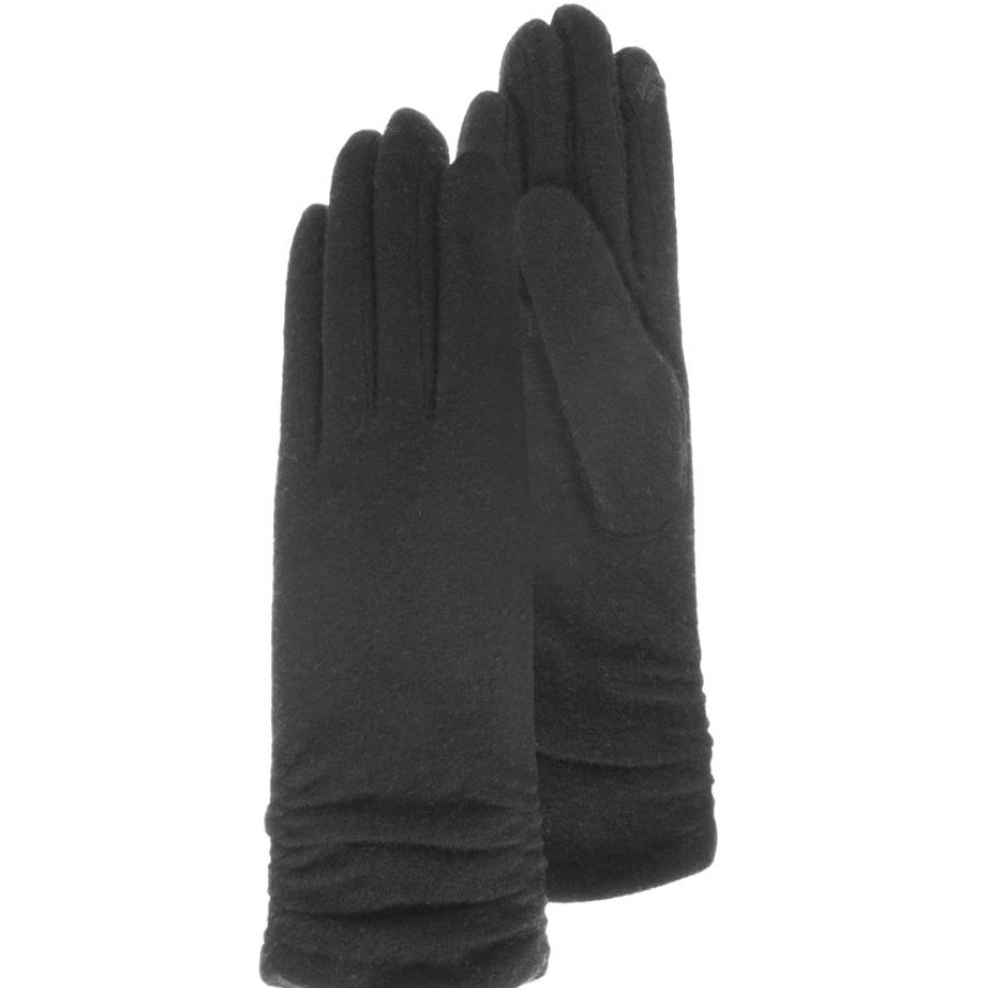 Femme Isotoner | Gants Long Femme Tactile Laine Noir