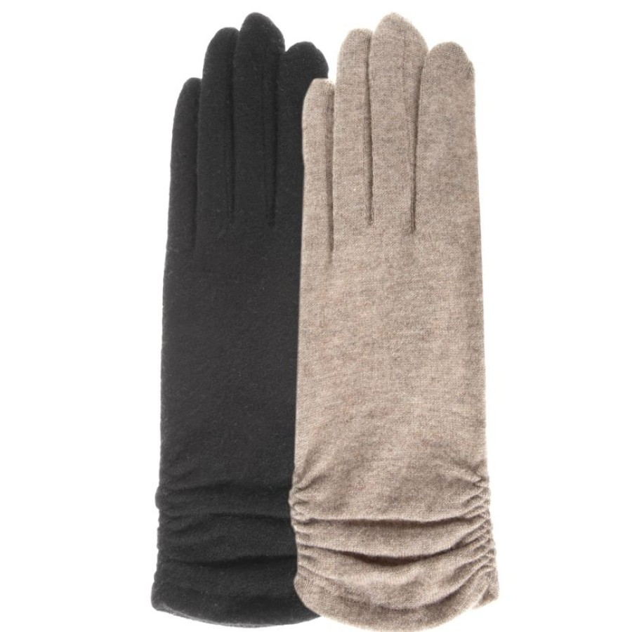 Femme Isotoner | Gants Long Femme Tactile Laine Noir