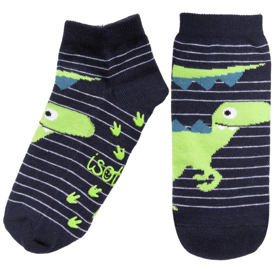 Enfant Isotoner | Chaussettes Basses Enfant Rayures Dinosaure