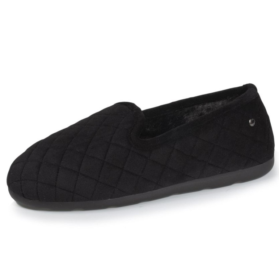 Femme Isotoner | Chaussons Charentaises Femme Noir