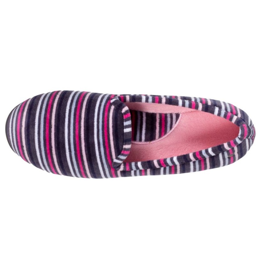 Femme Isotoner | Chaussons Slippers Femme Rayures