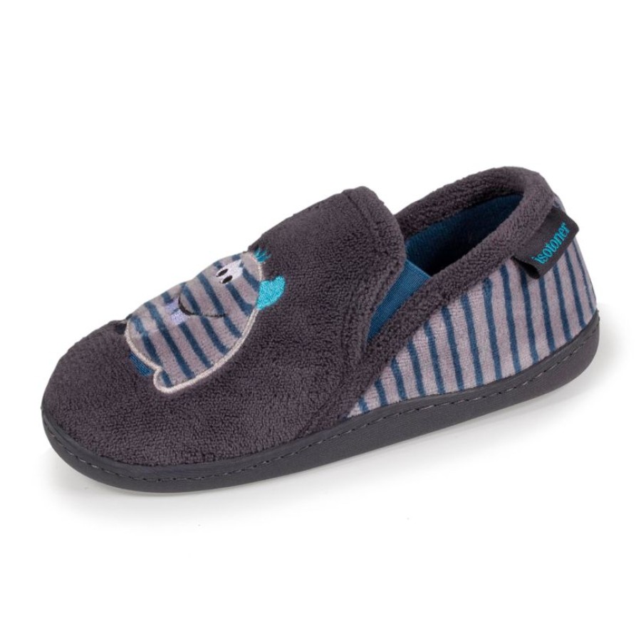 Enfant Isotoner | Chaussons Mocassins Enfant Monstre Raye