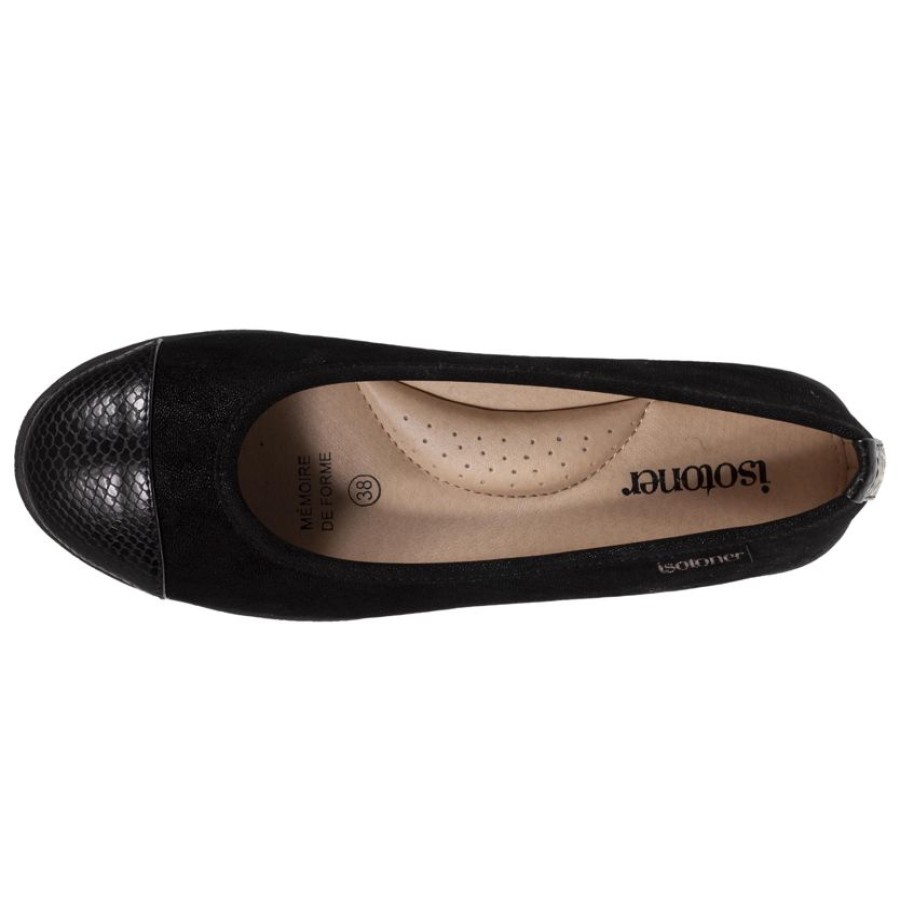 Femme Isotoner | Ballerines Femme Bi-Matiere Noir