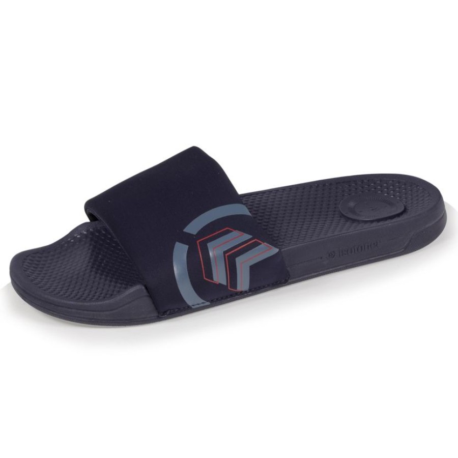 Homme Isotoner | Mules Claquettes Homme Logo Marine