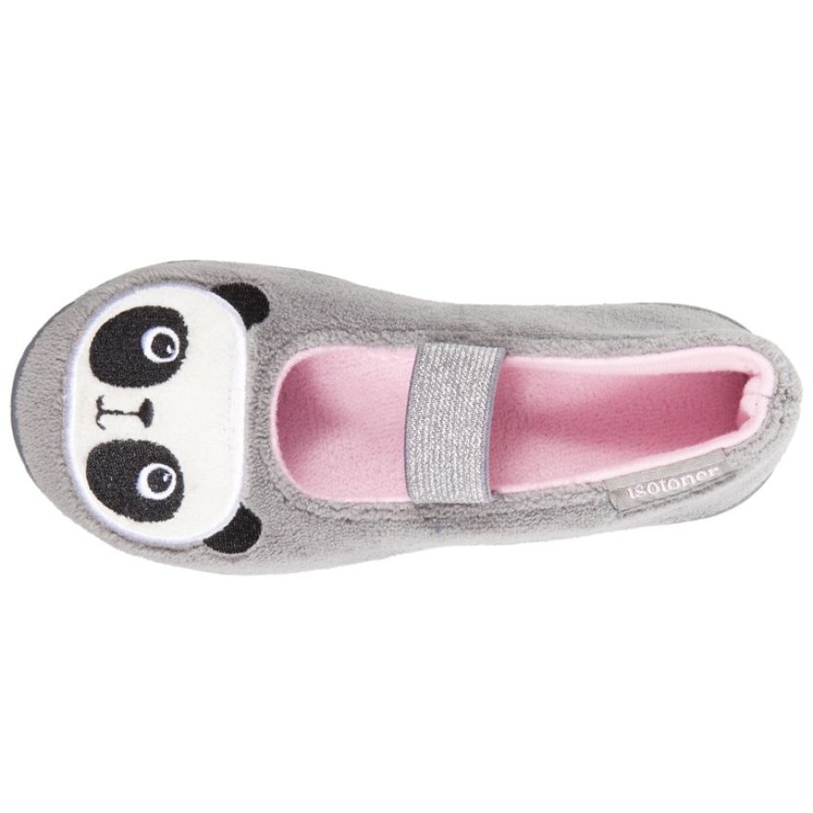 Enfant Isotoner | Chaussons Ballerines Enfant Gris Panda