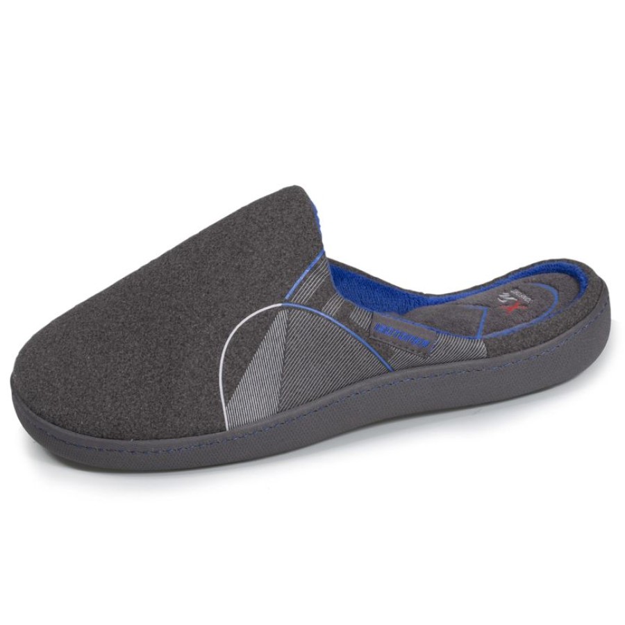 Homme Isotoner | Chaussons Mules Xtra Confort Homme Gris