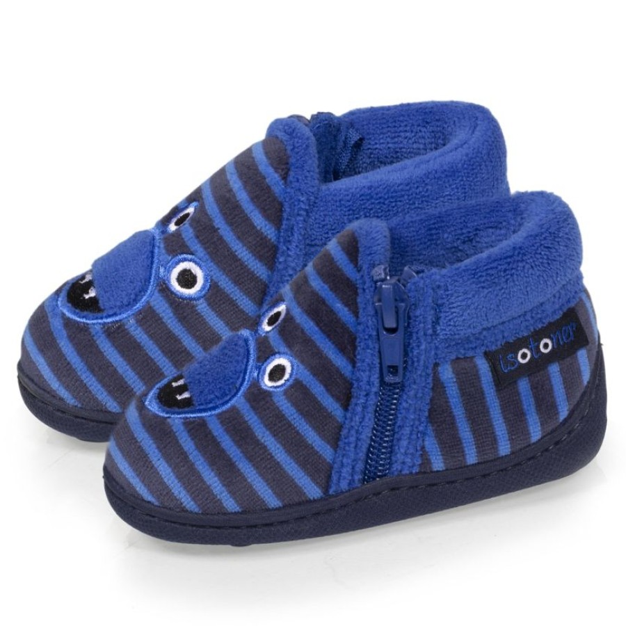 Enfant Isotoner | Chaussons Bottillons Zip Bebe Monstre