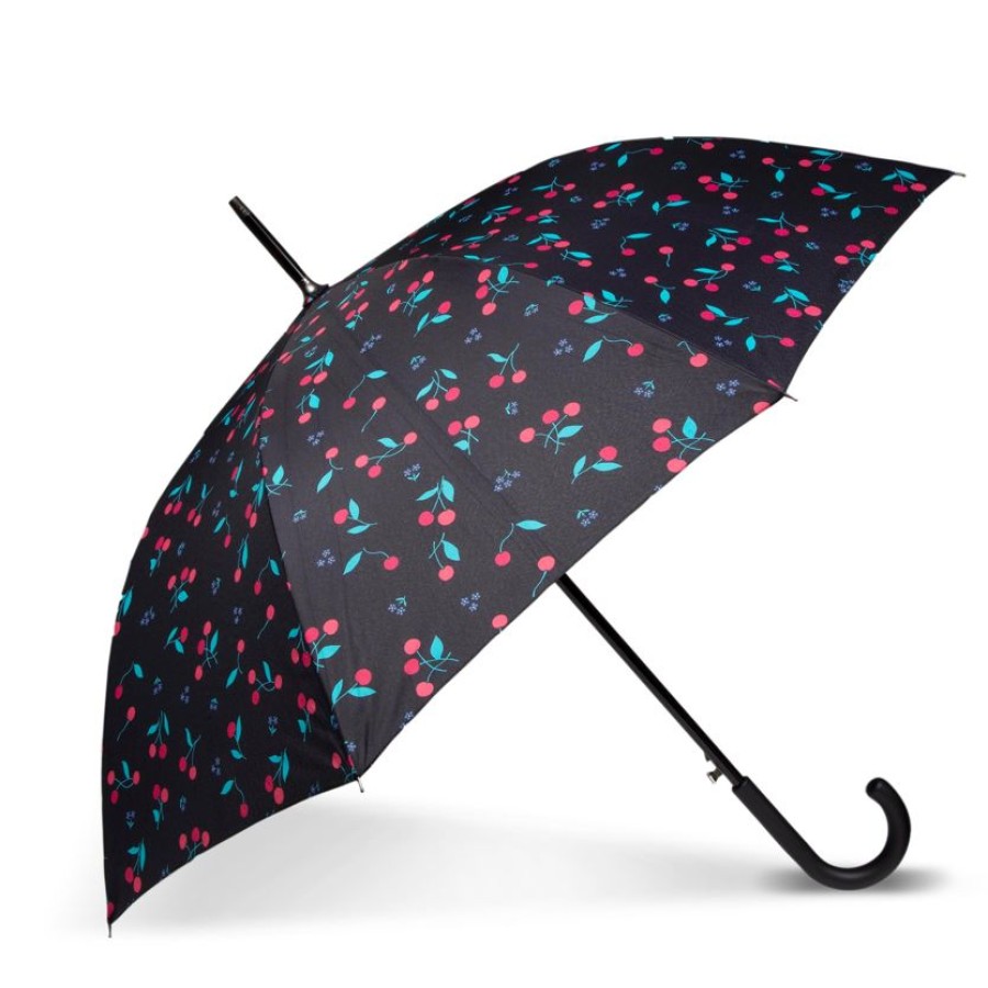 Femme Isotoner | Parapluie Canne Auto Pois Cerise Rose