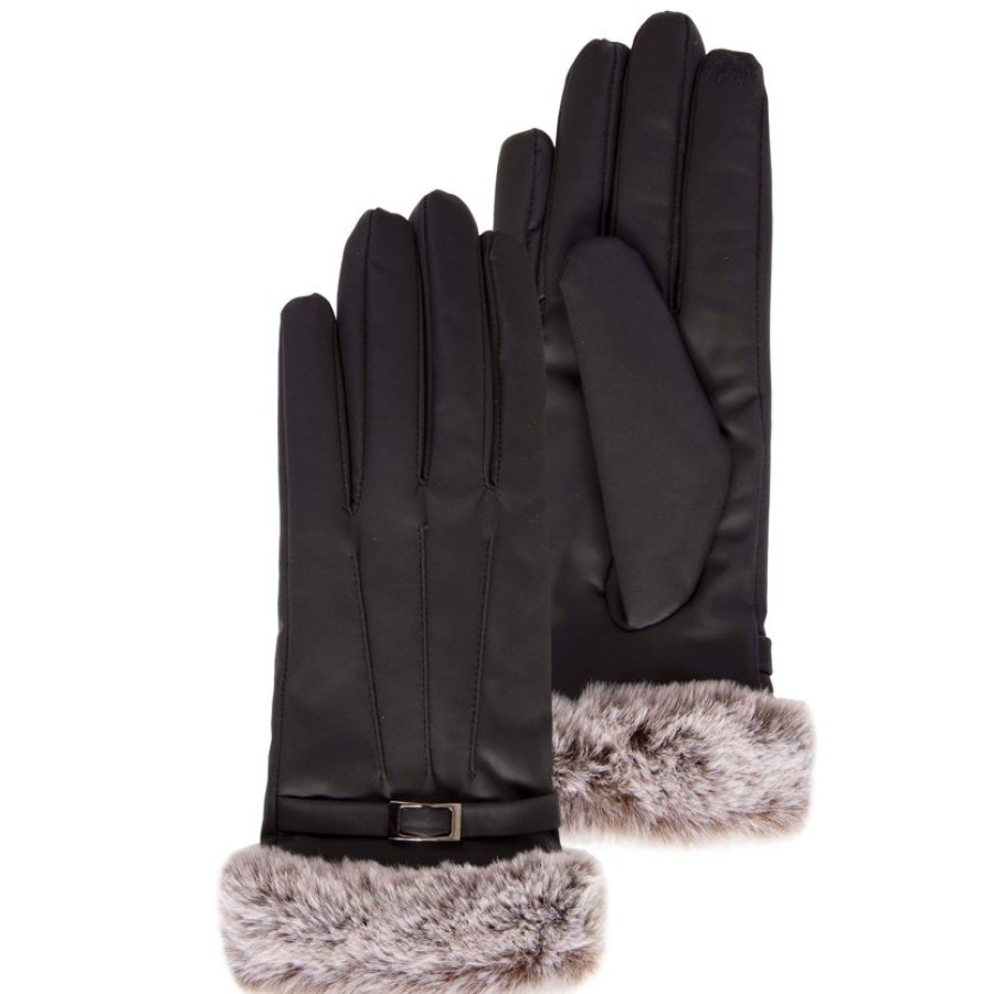 Femme Isotoner | Gants Femme Ultra Chaud Boucle Noir