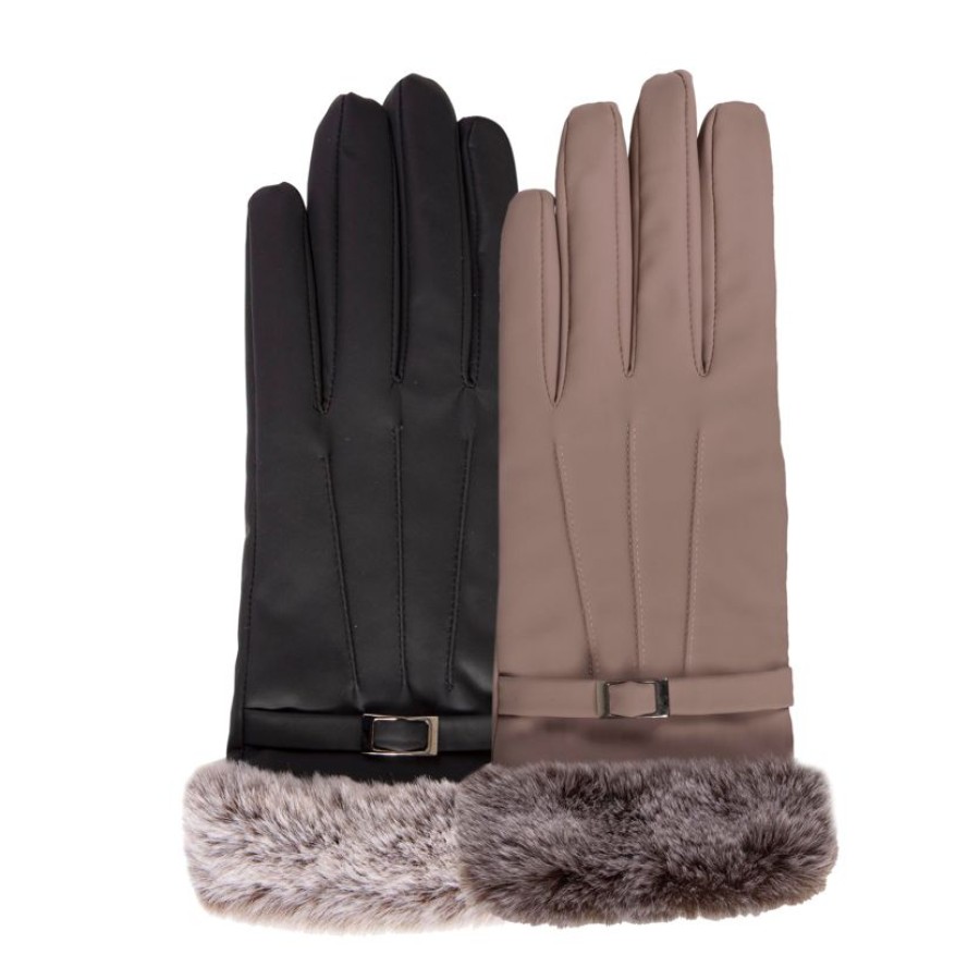 Femme Isotoner | Gants Femme Ultra Chaud Boucle Noir