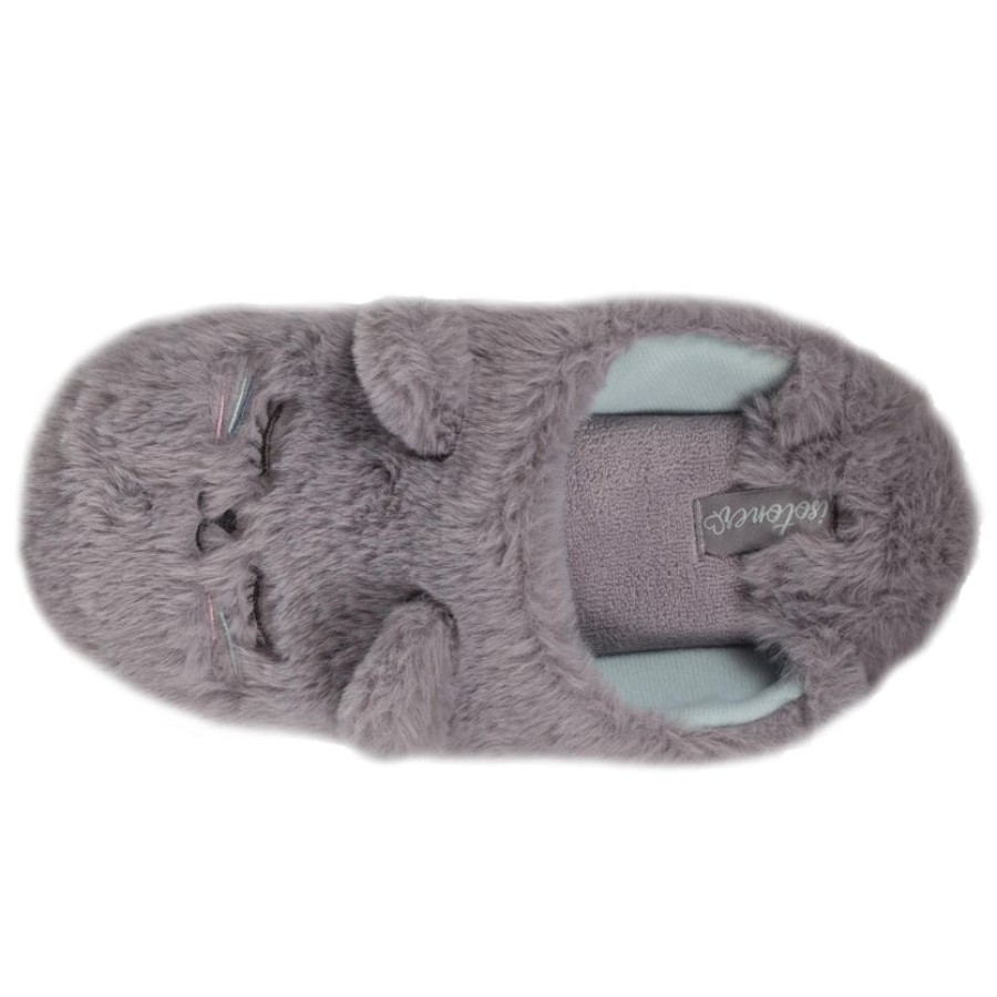 Femme Isotoner | Chaussons Babouches Femme 3D Chat Gris