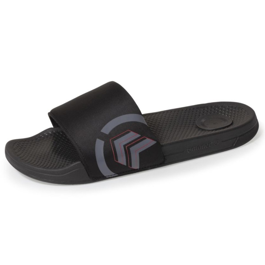 Homme Isotoner | Mules Claquettes Homme Logo Noir