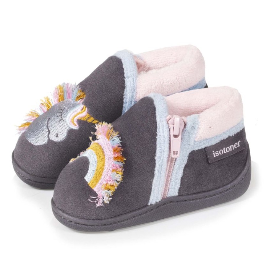 Enfant Isotoner | Chaussons Bottillons Zip Enfant Licorne