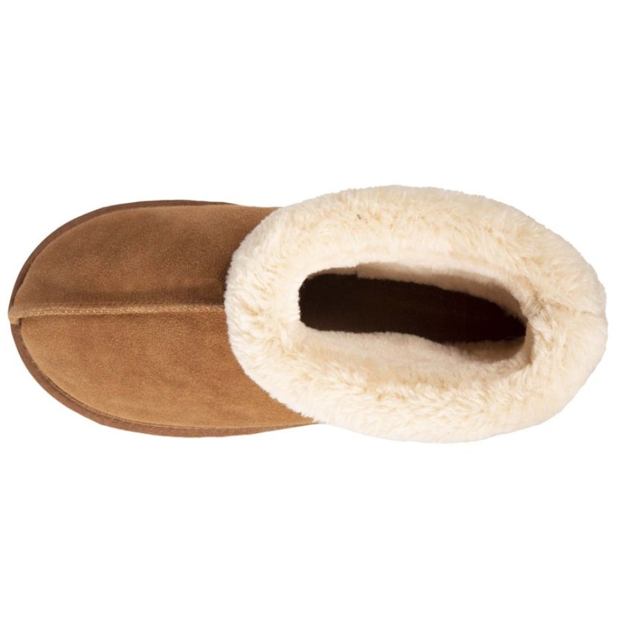 Femme Isotoner | Chaussons Bottillons Fourres Femme Camel