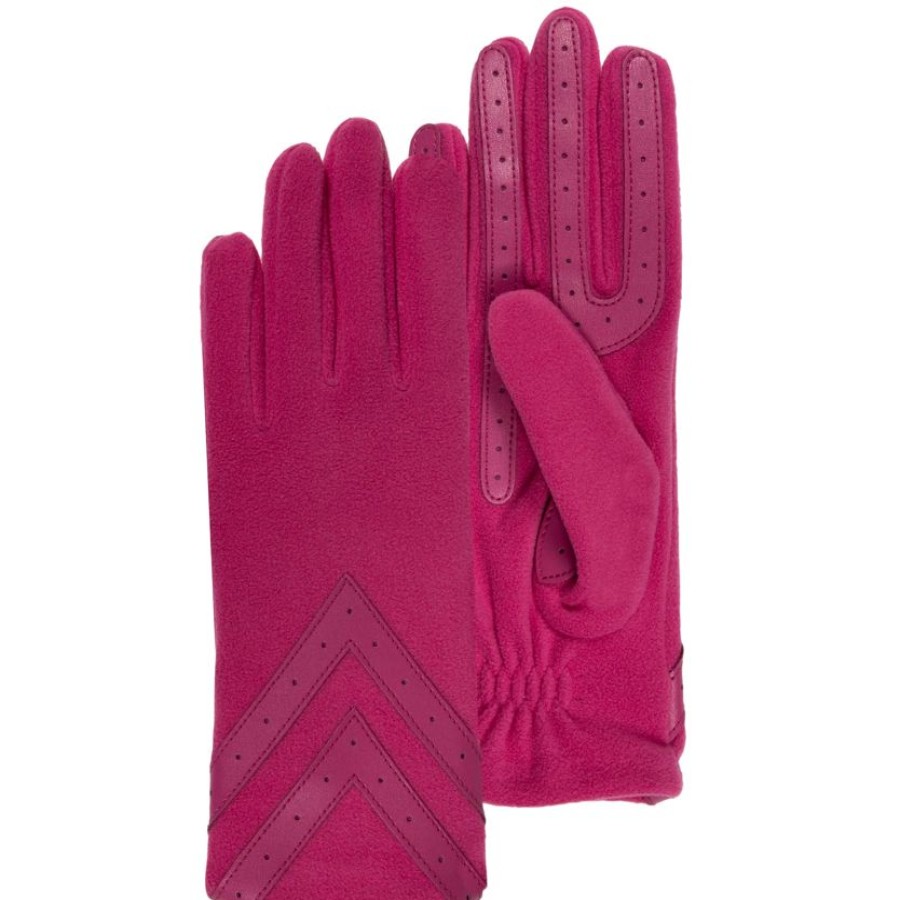 Femme Isotoner | Gants Femme Tactiles Polaire Recyclee Fuschia