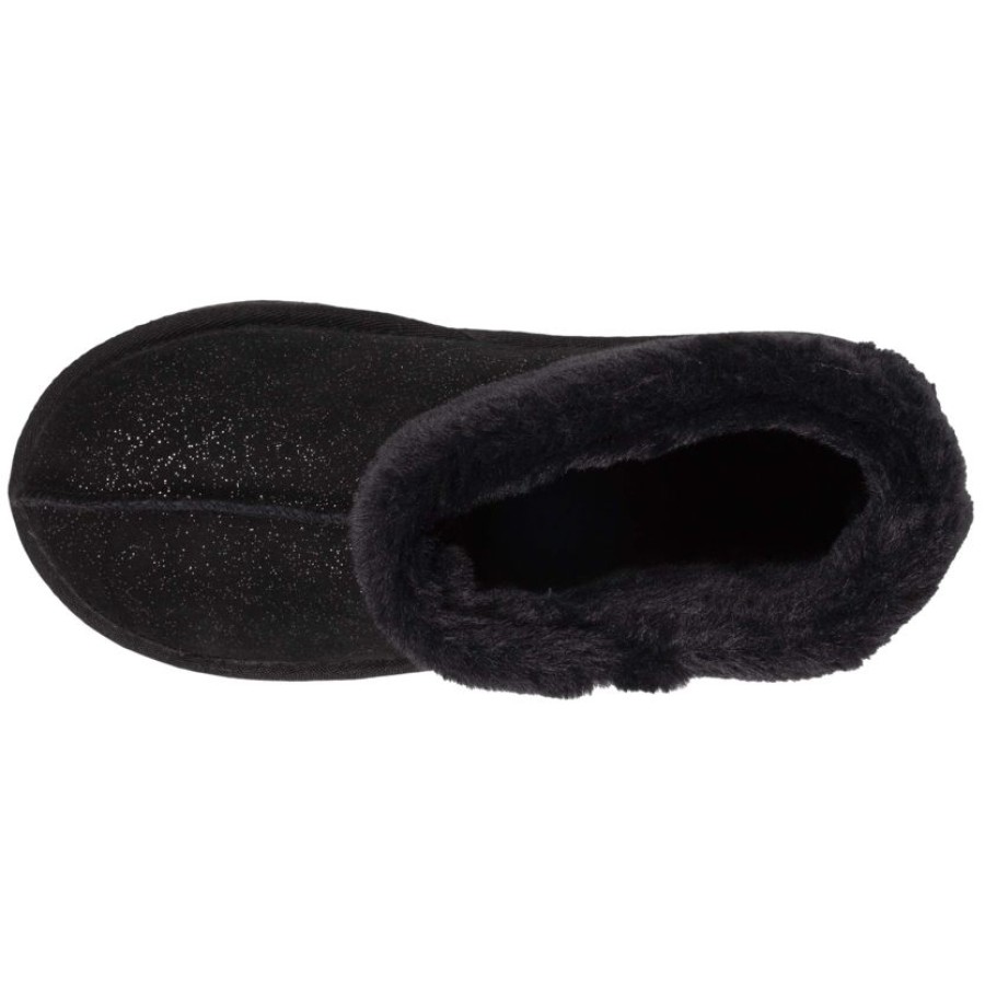 Femme Isotoner | Chaussons Bottillons Femme Fourrees Noir