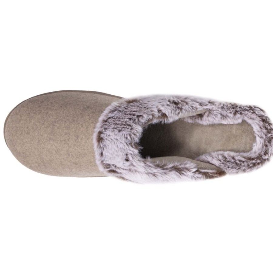 Femme Isotoner | Chaussons Mules Femme Fourres Talon Taupe