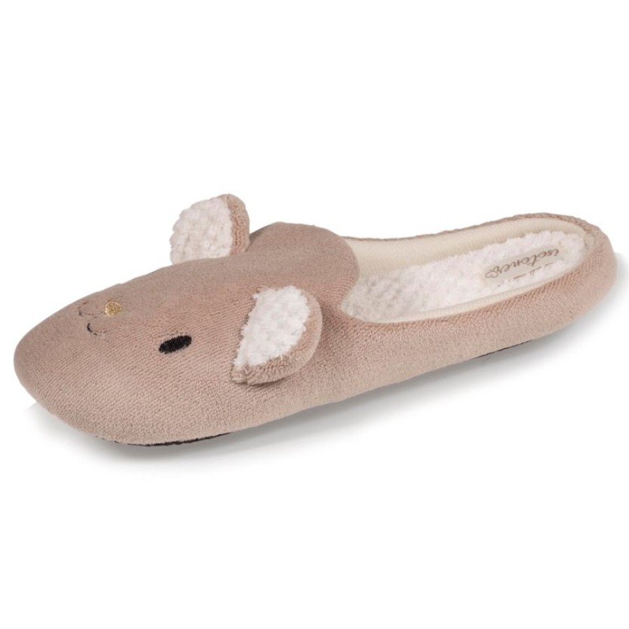 Femme Isotoner | Chaussons Mules Femme 3D Ours