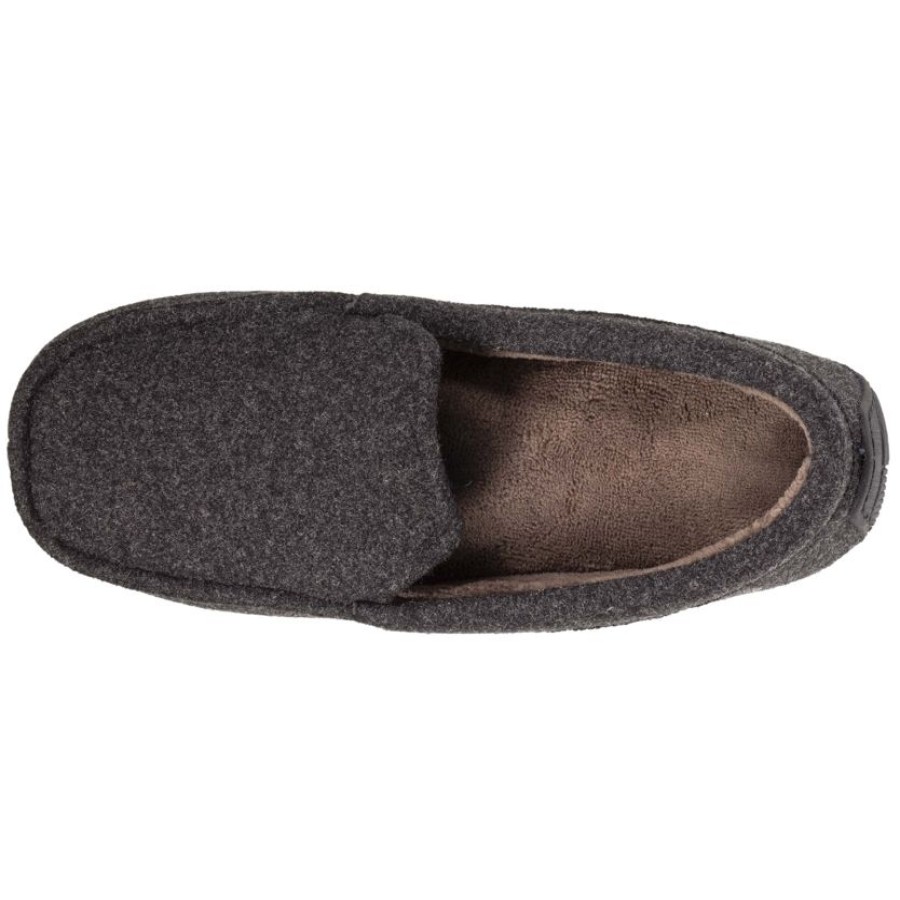 Homme Isotoner | Chaussons Mocassins Homme Feutrine Gris Chine