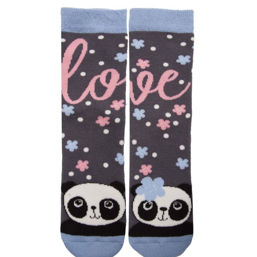 Enfant Isotoner | Chaussettes Antiderapantes Panda Gris 27/34