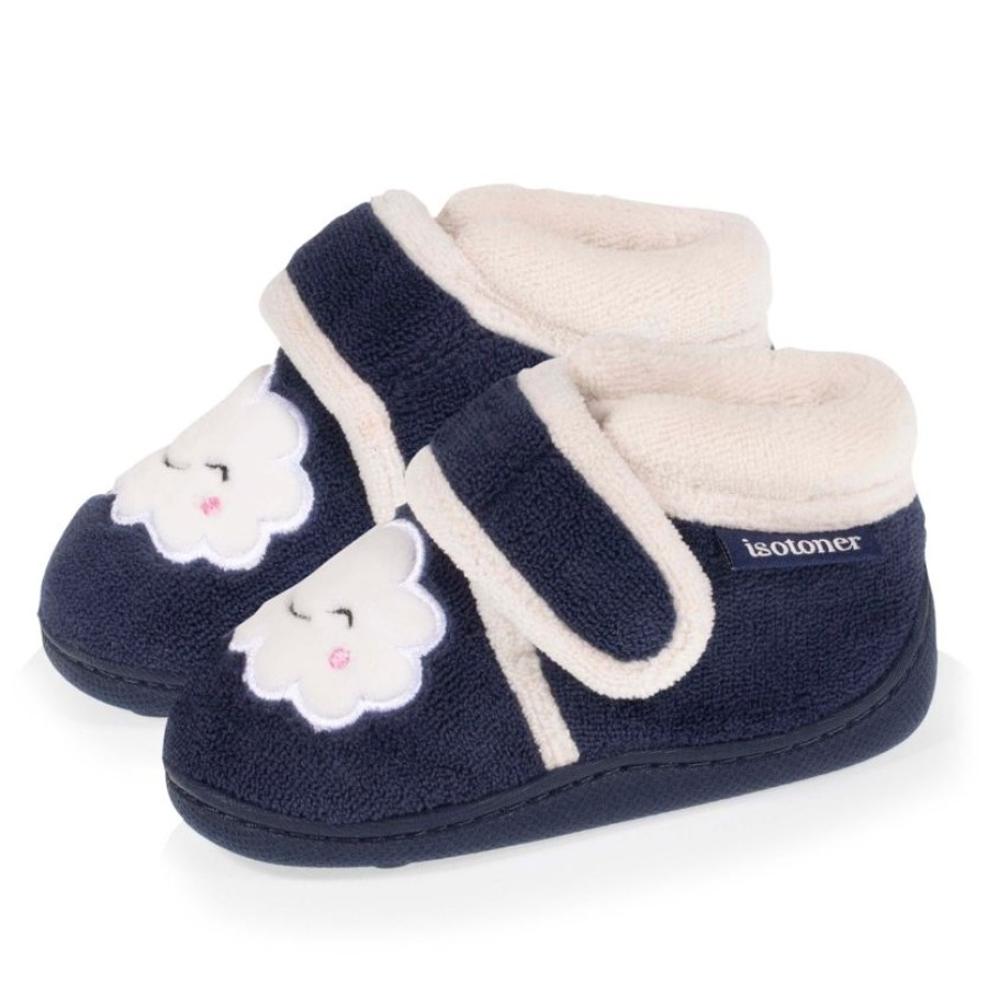 Enfant Isotoner | Chaussons Bottillons Velcro Enfants Nuage