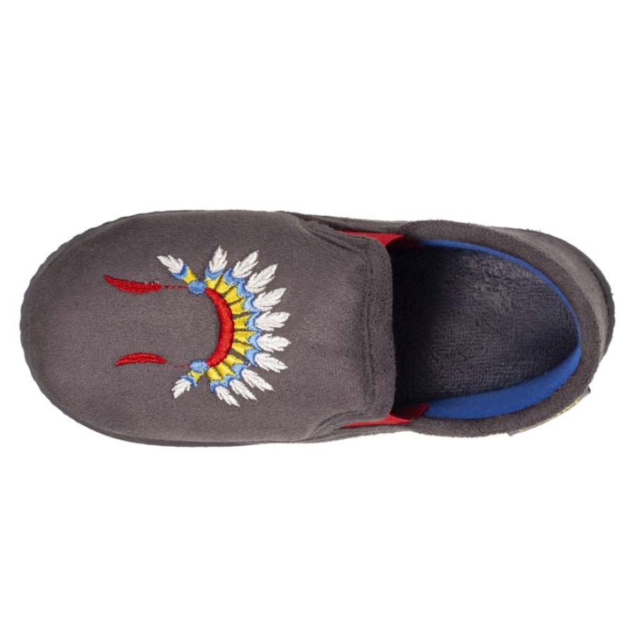 Enfant Isotoner | Chaussons Mocassins Enfant Gris Indien