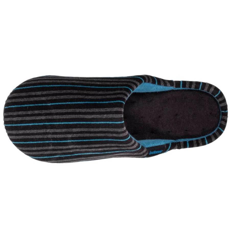 Homme Isotoner | Chaussons Mules Homme Rayures Bleues