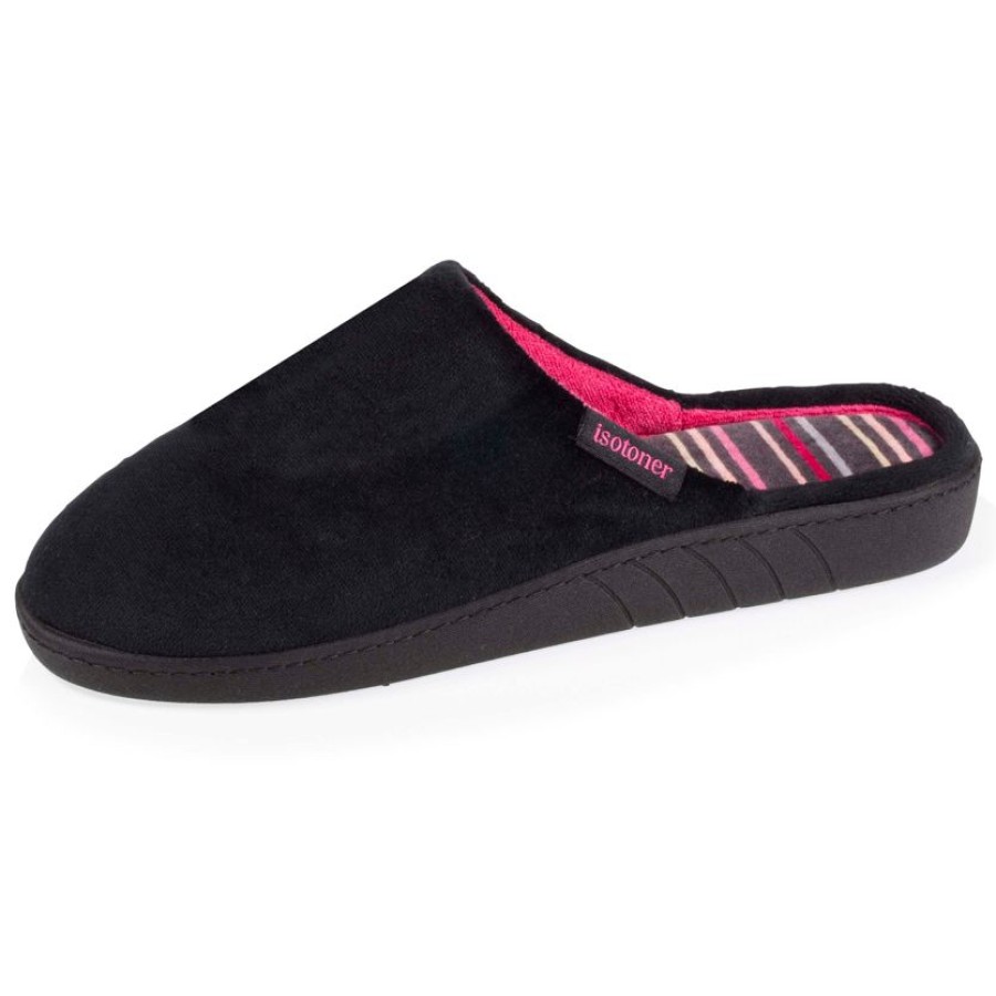 Femme Isotoner | Chaussons Mules Femme Noir