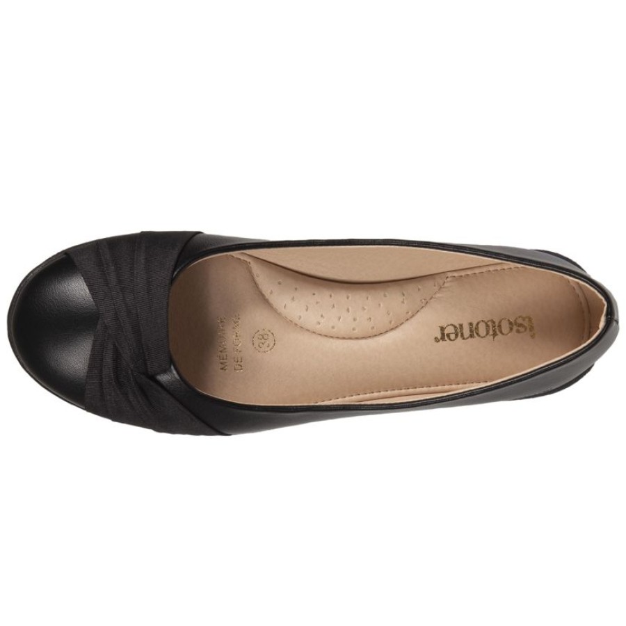 Femme Isotoner | Ballerines Femme Effet Drape Noir