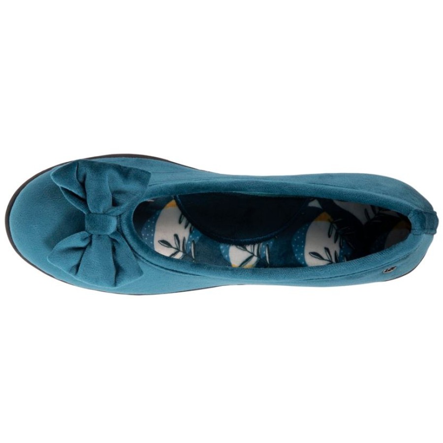 Femme Isotoner | Chaussons Ballerines Femme Noeud Vert