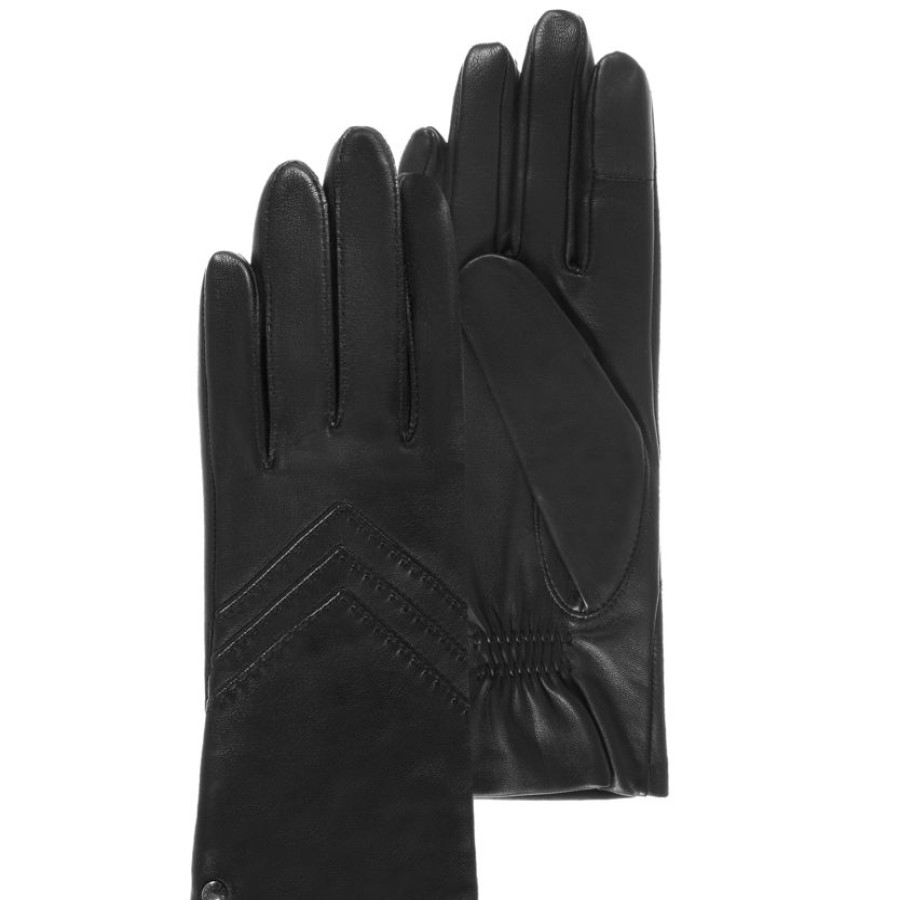 Femme Isotoner | Gants Femme Cuir Chevrons Noir