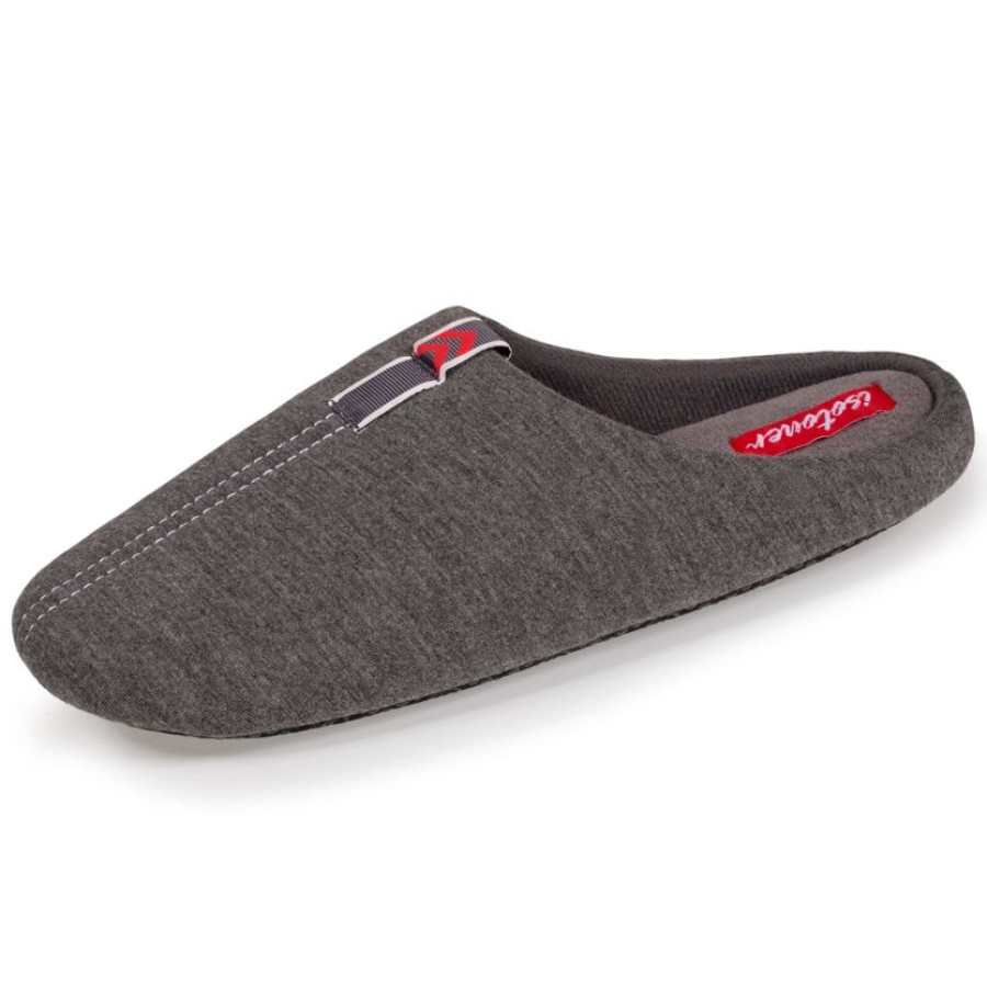 Homme Isotoner | Chaussons Mules Homme Gris Chine