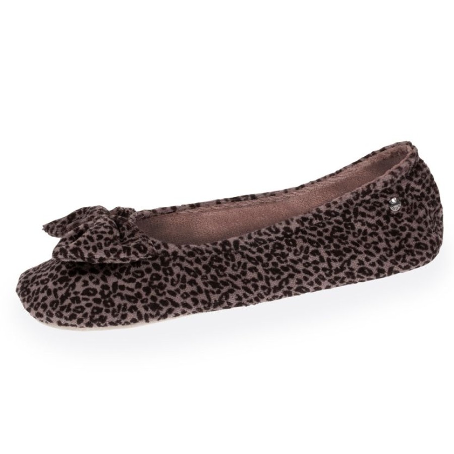 Femme Isotoner | Chaussons Ballerines Femme Leopard