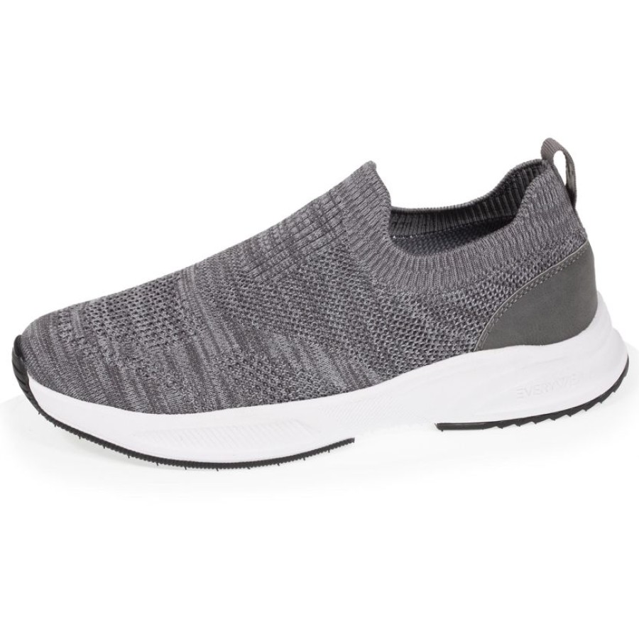 Femme Isotoner | Baskets Confort Femme Maille Stretch Gris